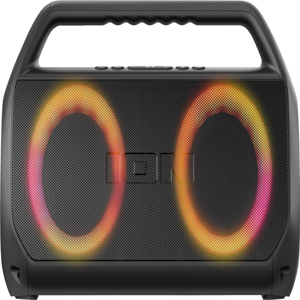 ION Audio Uber Boom Ultra - Water-Resistant Bluetooth Stereo Boombox with Lights (Renewed)