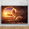 12x8ft Jesus is Risen Backdrop,Jesus Holy Light Cross Sunrise Photography Background Cave Stone Tomb Nature Scenery Vinyl Background Holy Night Photo Prop Studio Video view 2