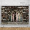 12x10ft Vintage Bookshelf Backdrop,Magic Bookcase Books Grunge Ancient Classic Library Vinyl Photography Background Students Kid Adult Artistic Portrait Photo Studio Props view 2