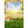 10x15ft Spring Easter Backdrop,Garden Flower Stand Fence Eggs Rabbit Green Grass Photography Background for Kids Children Newborn Baby Shower Birthday Party Decor Banner Portrait Studio Booth Props view 3