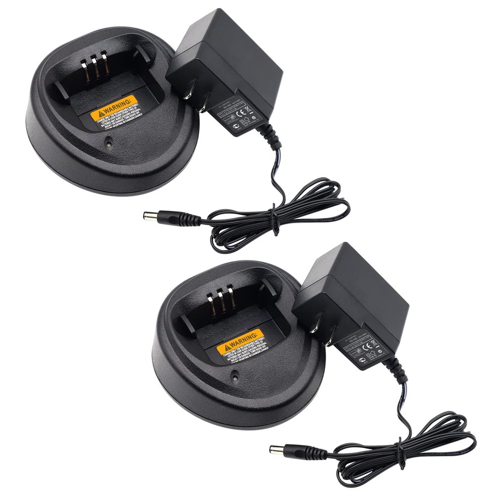 (2PCS) WPLN4138 WPLN4137BR Charger [Upgraded] for Motorola CP200 NNTN4970 NNTN4497 NNTN4497AR NNTN4497BR NNTN4497CR NNTN4497DR NNTN4970A NNTN4496 NNTN4496A Battery Charger