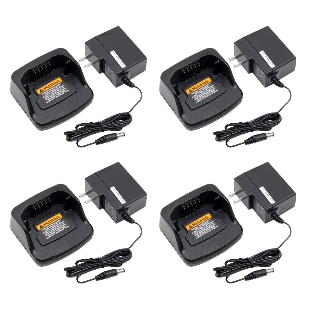 (4PCS) PMLN6383 Battery Charger PMLN6383A PMLN6394A PMLN6394 [Upgraded] for Motorola RMU2040 RMU2043 RMU2080 RMU2080D RMV2080 RMM2050 PMNN4434A PMNN4434AR PMNN4434 Battery Charger