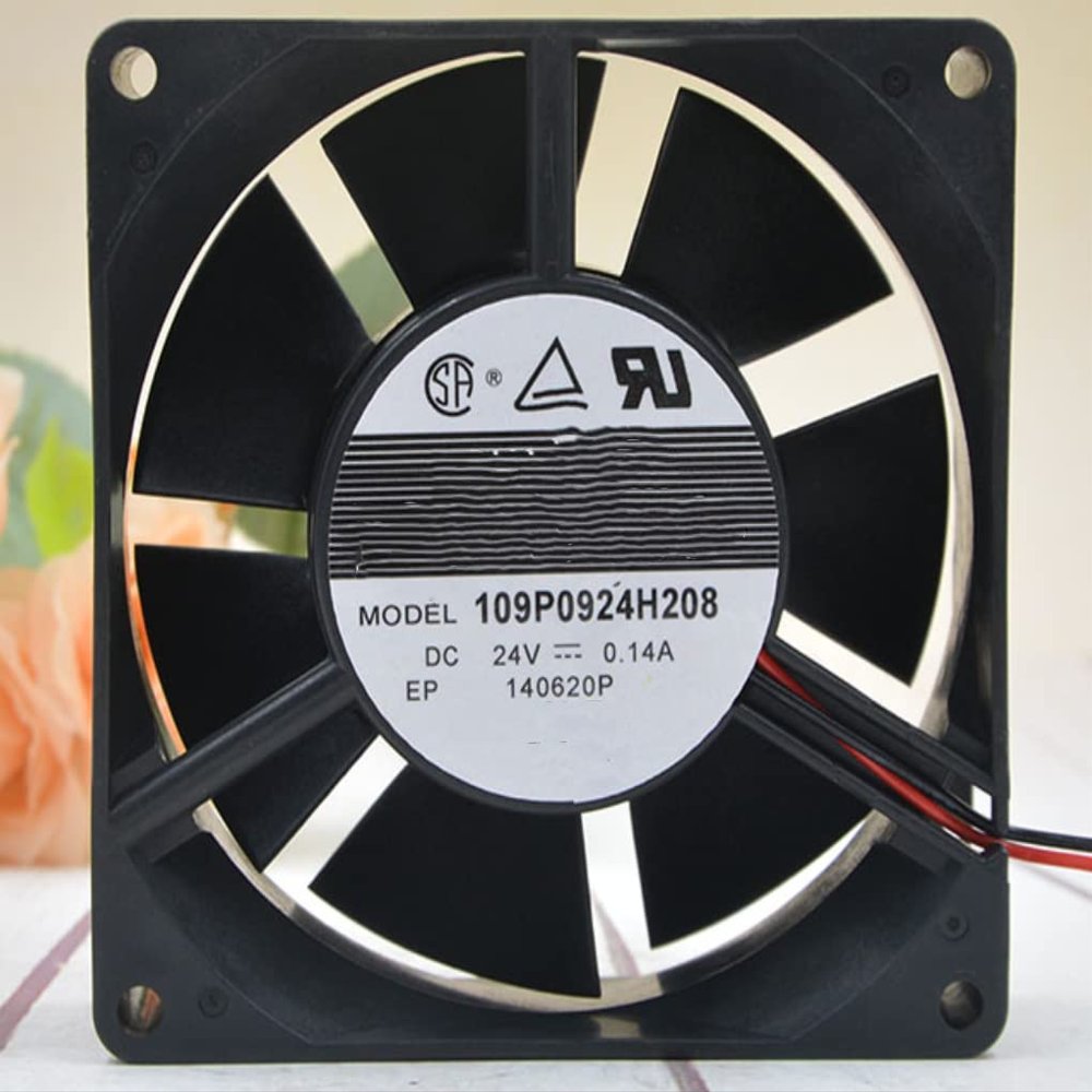 109P0924H208 24V 0.14A 3.36W 3000RPM 59.7CFM 90X90X25MM 2-Wire Cooling Fan