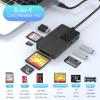 USB C USB3.0 Multi Card Reader Hub, SD/XD/TF/CF/MS Card Slot with 3 USB3.0, 8 in 2 Memory Card Reader/Adapter/Hub for SD SDXC SDHC CF CFI XD MS TF Micro SD Micro SDXC SDHC MS MMC UHS-I USB Stick Mouse view 2