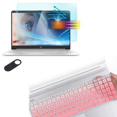Anti Blue Light Screen Protector + Keyboard Cover for 15.6" HP Laptop 15-dw 15-dy 15-ef 15-da 15-db 15-bs