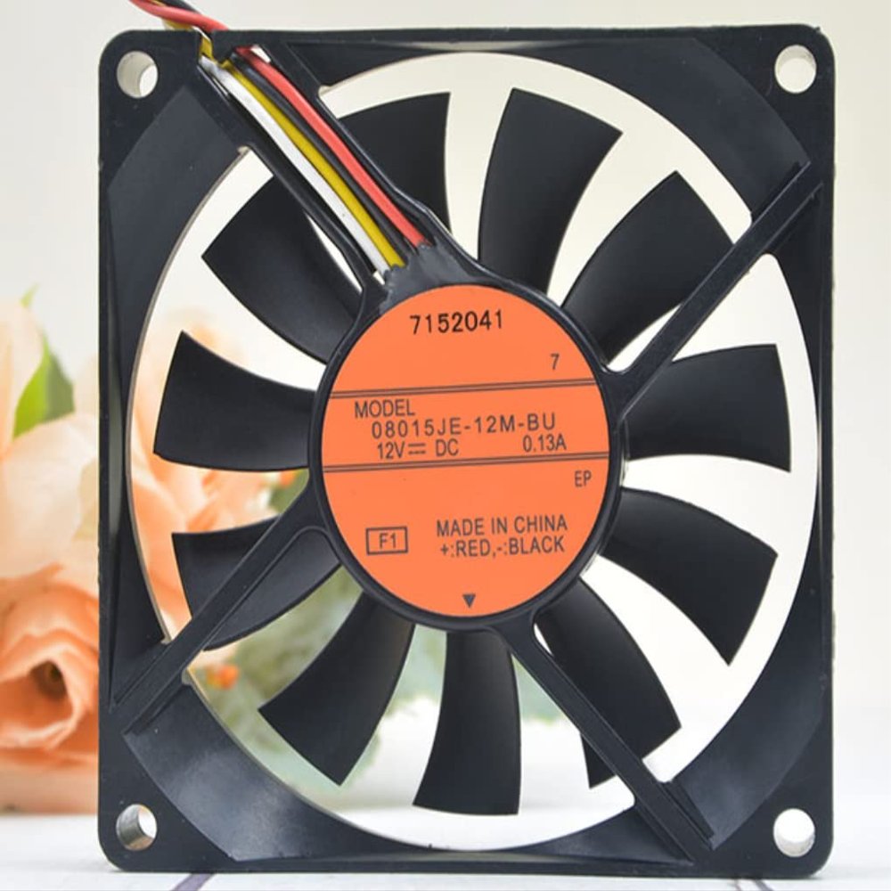 08015JE-12M-BU 12V 0.13A 400/2000RPM 40CFM 80X80X15MM 4-Wire Cooling Fan