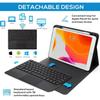 QYiiD Touchpad Keyboard Case for iPad Pro 12.9-inch 2017/2015 (Old Model, 2nd & 1st Generation), Magnetically Detachable Wireless Keyboard, Smart Folio with Pencil Holder, Black view 2