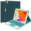 QYiiD Touchpad Case for iPad 10th Gen (2022), iPad 10.9 Inch 2022 Case with Detachable Wireless Keyboard, Smart Folio with Pencil Holder, DrakGreen view 1