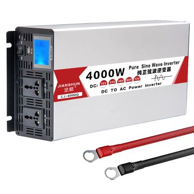 ELOMAS Car Power Inverter 3000W 4000W 5000W 6000W 8000W Pure Sine Wave Inverter Dc 12V 24V 48V to Ac 110V 220V Converter Adapter with Ac Outlets LCD Display Car Inverter,4000W-12Vto110V