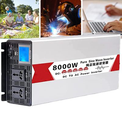 ELOMAS Ac to Dc Converter 3000W 4000W 5000W 6000W 8000W Pure Sine Wave Inverter Power Inverter Dc 12V 24V 48V to Ac 110V 220V Converter for Home,Rv,Truck,Off-Grid Solar,8000W-60Vto220V