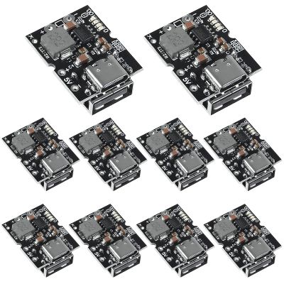 DWEII 10PCS Type-C USB 5V 2A Boost Converter Step-Up Power Module Lithium Battery Charging Protection Board LED Display USB for DIY Charger (USB is Welding)