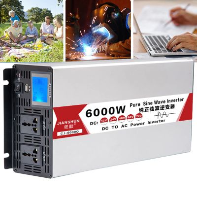 ELOMAS Ac to Dc Converter 3000W 4000W 5000W 6000W 8000W Pure Sine Wave Inverter Power Inverter Dc 12V 24V 48V to Ac 110V 220V Converter for Home,Rv,Truck,Off-Grid Solar,6000W-24Vto110V