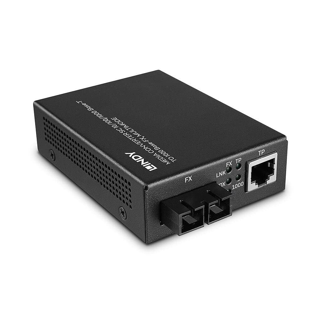 LINDY 25119 Media Converter SC 10/100/1000 Base-T to 1000 Base-FX, Multimode