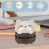HERCHR Mini Crumb Vacuum Cleaner, Cute Desktop Vacuum Cleaner Desk Dust Cleaner Crumb Sweeper Mini Desk for Home, Office, Cars (Brown) view 3