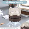 HERCHR Mini Crumb Vacuum Cleaner, Cute Desktop Vacuum Cleaner Desk Dust Cleaner Crumb Sweeper Mini Desk for Home, Office, Cars (Brown) view 4