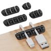 GLUIT Adhesive Desktop Cable Organizer 15 Slots Versatile Cord Holders Wire Clips and Cable Holder Cord Organizer for Desk Table Accessories Office Spaces New Black 5 Pack view 1