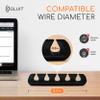 GLUIT Adhesive Desktop Cable Organizer 15 Slots Versatile Cord Holders Wire Clips and Cable Holder Cord Organizer for Desk Table Accessories Office Spaces New Black 5 Pack view 4