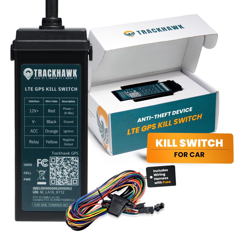Trackhawk VL03 GPS Kill Switch 4G LTE Tracker  Real-Time Tracking for Cars, Trucks, and Trailers, Vehicle Monitoring with Kill Switch - Monitoring Device, Live-Tracking, Subscription Required - VL03