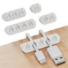 GLUIT Adhesive Desktop Cable Organizer Versatile Cord Holders Wire Clips and Cable Holder Cord Organizer for Desk Table Accessories Office Spaces New White 5 Pack view 1