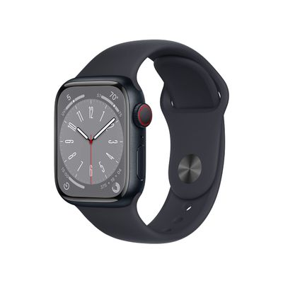 Apple Watch Series 8 [GPS + Cellular, 41mm] - Midnight Aluminum Case with Midnight Sport Band, S/M (Renewed)