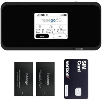 5G Mobile Portable WiFi, Verizon Wireless Jetpack Inseego MiFi M2100, Free VPN Mobile Hotspot for Travel, Unlocked Globally, Speed Up to 2,7 Gbps, Use 8 hrs, EVDO-LINK Bundle (Standard)