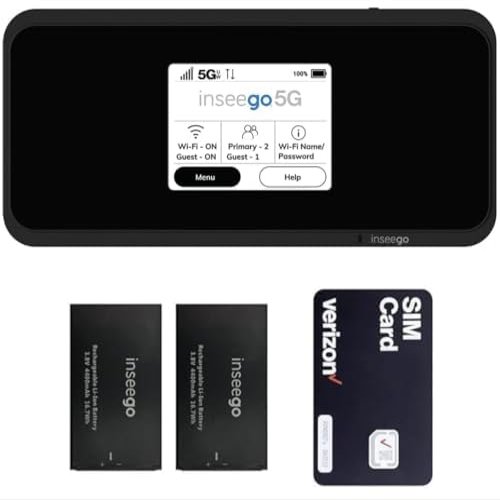 5G Mobile Portable WiFi, Verizon Wireless Jetpack Inseego MiFi M2100, Free VPN Mobile Hotspot for Travel, Unlocked Globally, Speed Up to 2,7 Gbps, Use 8 hrs, EVDO-LINK Bundle (Standard)