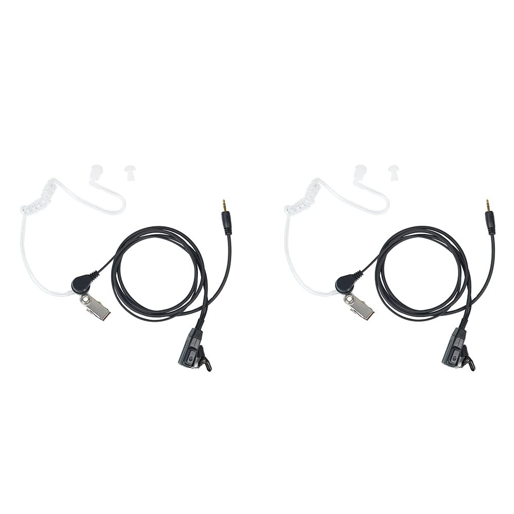 BVMAG Walkie Talkie Earpiece with Mic PTT Covert Acoustic Tube Earpiece Compatible with Cobra Cxt195 Cx112 PX650 Cx112 ACXT545 ACXT1035r ACXT145 RX385 RX685 Two Way Radio 2Pack