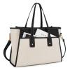 Missnine Tote Bag Canvas Laptop Bag 15.6 inch Work Bags for Women Teacher Bag Casual Computer Shoulder Purse for Office, College, Travel view 1