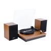 Vosterio Bluetooth Record Player, 3-Speed Belt-Driven Turntable with Bluetooth Input& Output, Aux-in, Two 15W External Speakers, Retro Vinyl Player, Walnut view 1
