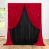 10ft x 10ft Wrinkle Free Backdrop Curtain Red&Black Backdrop Curtain for Parties, Polyester Photography Backdrop Drapes for Birthday Party Graduation Decoration view 1