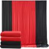 10ft x 10ft Wrinkle Free Backdrop Curtain Red&Black Backdrop Curtain for Parties, Polyester Photography Backdrop Drapes for Birthday Party Graduation Decoration view 4