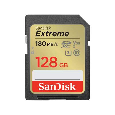 SanDisk Extreme 128 GB Class 10/UHS-I (U3) V30 SDXC - 1 Pack