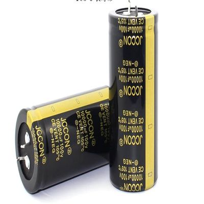 2PC 10000 uf 100v JCCON Black Gold Audio Power Amplifier Filter Horn Capacitor 35x70