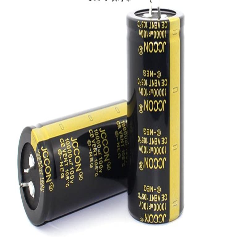 2PC 10000 uf 100v JCCON Black Gold Audio Power Amplifier Filter Horn Capacitor 35x70