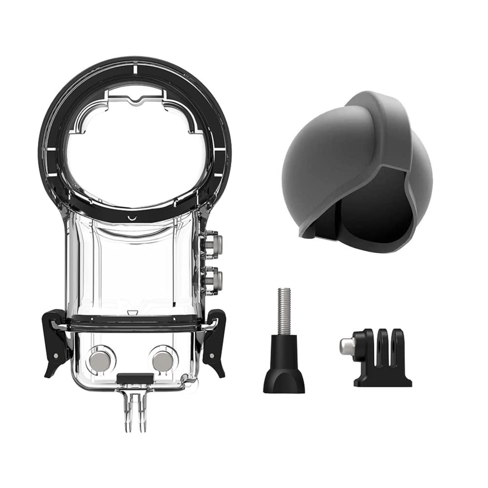 Andoer Panoramic Sports Camera Underwater Case Waterproof Case 50M Diving Protective Case with Lens Cap Replacement for Insta360 X3 Action Camera