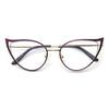 Cat Eye Reading Glasses For Women Metal Frame Blue Light Blocking Computer Readers (purple, 0.0, multiplier_x) view 2