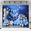 10x10ft Birthday Backdrop 1st Birthday Photography Background Blue Starry Sky Balloon Twinkle Twinkle Little Stars Photography Backdrop view 1