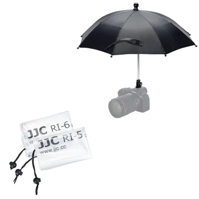 2PCS Camera Rain Cover + Camera Rain UmbrellaCamera Lens Rain Cover Raincoat Clear Sleeve with DSLR Mirrorless Camera Hot Shoe Umbrella
