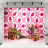 10x6.5ft Strawberry Photography Background Strawberry Birthday Backdrop Cartoon Background for Summer Party Photography Portraits Photo-Booth view 1