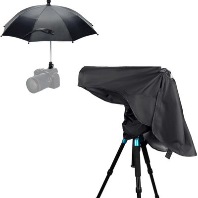 Kiorafoto Camera Hot Shoe Umbrella + Camera Rain CoverDSLR Mirrorless Camera Rain Umbrella with Camera Rain Cover