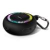 SOWO Shower Speaker Bluetooth Waterproof | Small Portable Wireless Bluetooth Speaker with Clip | Powerful Bass and Louder Volume | Colorful Lights and Lightweight | for Bathroom,Travel,Beach | Black view 1