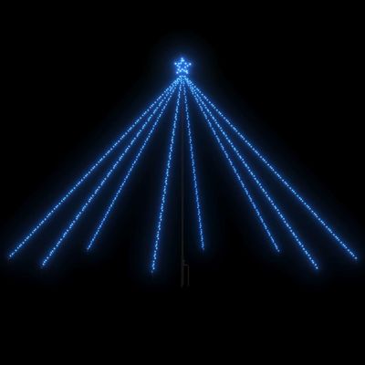 vidaXL Blue Christmas Tree Lights - Indoor and Outdoor Use with Unique Waterfall Design, 576 LEDs, 8 Lighting Effects - Includes 33 ft Extension Cord