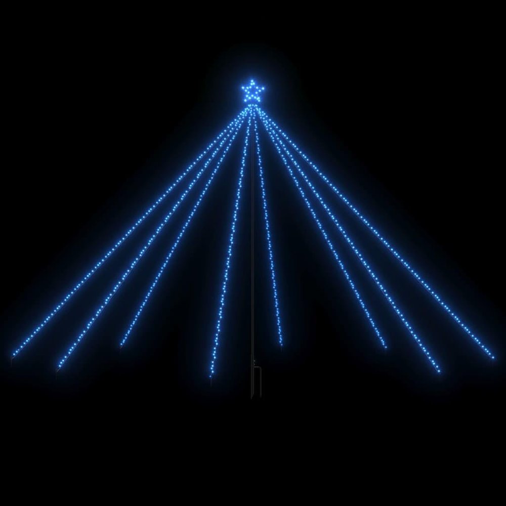 vidaXL Blue Christmas Tree Lights - Indoor and Outdoor Use with Unique Waterfall Design, 576 LEDs, 8 Lighting Effects - Includes 33 ft Extension Cord