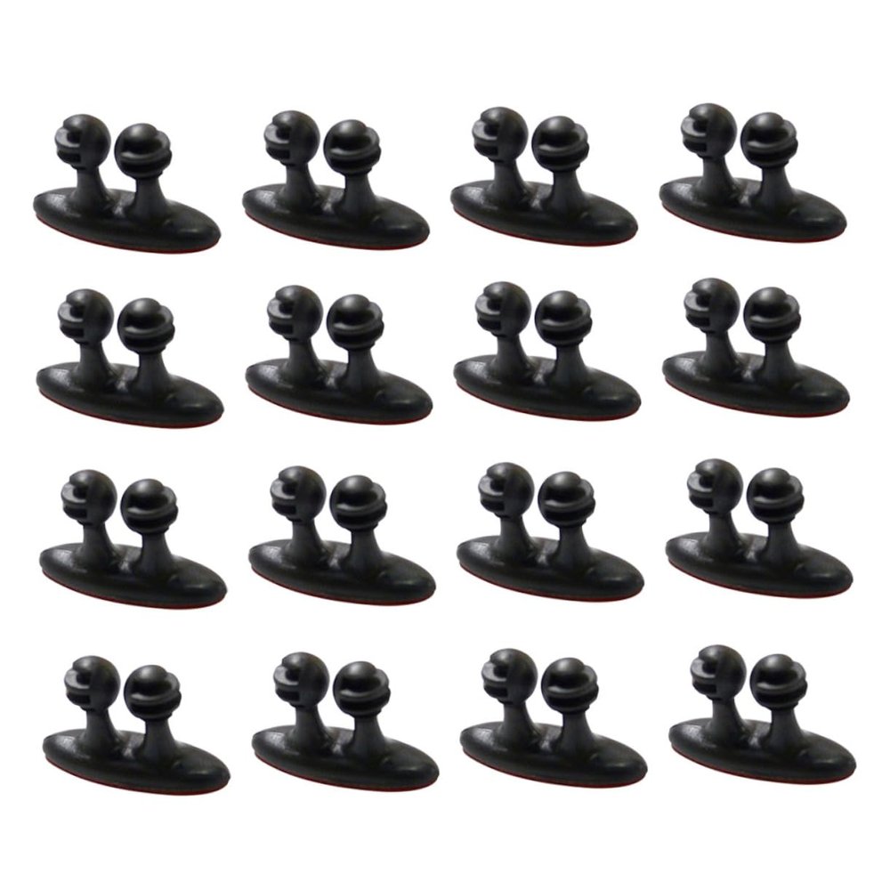 Cable Clips,16pcs Self-Adhesive Cable Holder Multipurpose Mini Wire Clip Cable Organizer Cord Management for Car (Black)