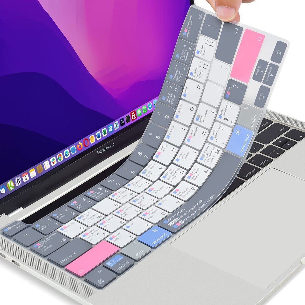 CaseBuy MacBook Pro 13 inch Keyboard Cover Shortcuts for MacBook Pro 13 inch M2 2023, 2022, 2021 2020 M1 A2338 A2289 A2251 & MacBook Pro 16 2020 2019 A2141 MAC OS Shortcut Hot Keys Keyboard Protector