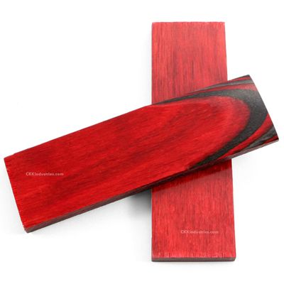 EZSMITH Dymalux Handle Scale Set - (Layered) - (Apple Jack) - (Red/Charcoal) - (5.0 x 1.5 x 0.250) - Custom Handle Material