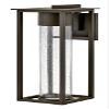 Hinkley Coen Large Wall Mount Outdoor Lantern, Composite, Clear Seedy Glass, Dark Sky, Oil Rubbed Bronze Finish view 1