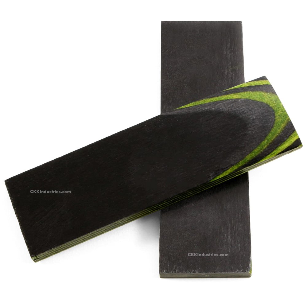 EZSMITH Dymalux Handle Scale Set - (Layered) - (Green Hornet) - (Natural/Green) - (5.0 x 1.5 x 0.250) - Custom Handle Material