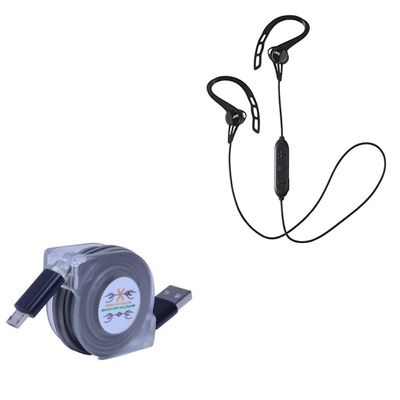 BoxWave Cable Compatible with JVC HA-EC20BT - miniSync, Retractable, Portable Sync Cable