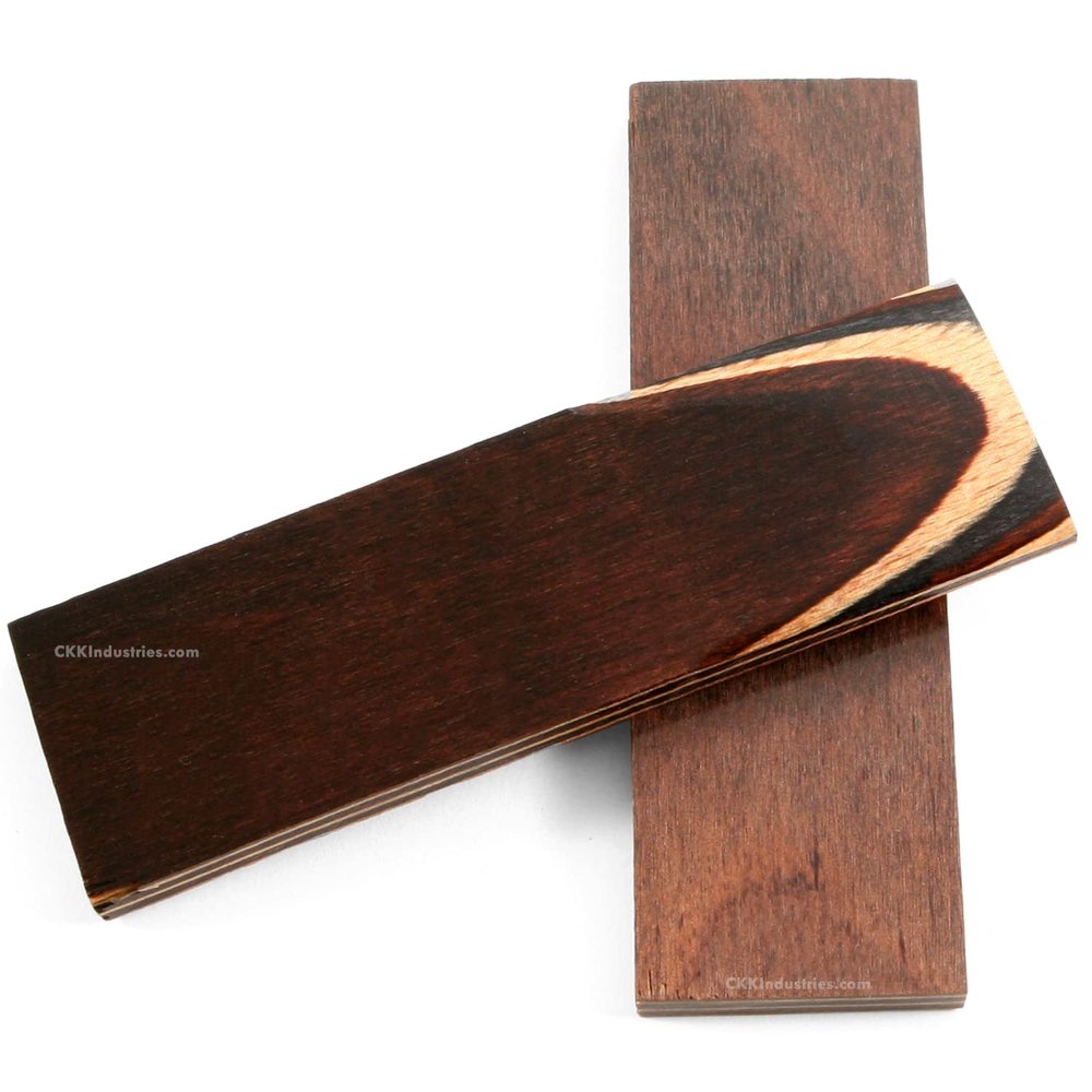 EZSMITH Dymalux Handle Scale Set - (Layered) - (Buckskin) - (Dark Brown/Light Brown) - (5.0 x 1.5 x 0.250) - Custom Handle Material